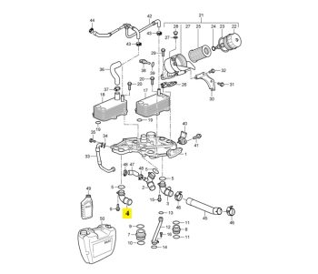IMS GENUINE PORSCHE NEW ENGINE COOLING WATER CONNECTING PIECE BRACKET 99710631372 - PORSCHE CARRERA 997 2004-2012
