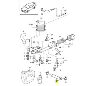 IMS GENUINE PORSCHE NEW ENGINE COOLING WATER HOSE 99710632872 - PORSCHE CARRERA 997 2004-2012