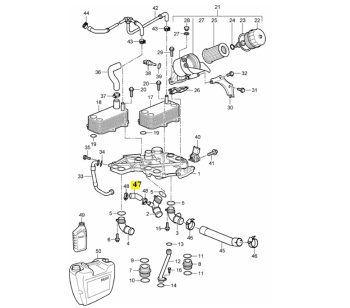 IMS GENUINE PORSCHE NEW ENGINE WATER COOLANT HOSE 99710637473 - PORSCHE CARRERA 997 2004-2012
