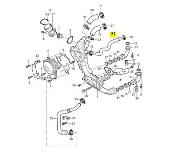 IMS GENUINE PORSCHE NEW ENGINE WATER COOLANT HOSE 99710647772 - PORSCHE CARRERA 997 2004-2012