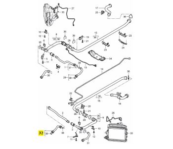 IMS GENUINE PORSCHE NEW ENGINE WATER COOLANT HOSE 99710662403 - PORSCHE BOXSTER 987/ CARRERA 997/ CAYMAN 987 1997-2012