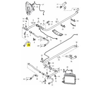 IMS GENUINE PORSCHE NEW ENGINE WATER COOLANT HOSE 99710662703 - PORSCHE BOXSTER 987/ CARRERA 997/ CAYMAN 987 1997-2012