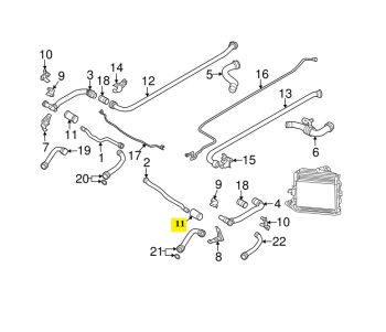 IMS GENUINE PORSCHE NEW ENGINE COOLANT WATER HOSE 99710672307 - PORSCHE BOXSTER 987/ CARRERA 997/ CAYMAN 987 1997-2012