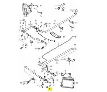 IMS GENUINE PORSCHE NEW ENGINE COOLANT WATER HOSE 99710672803 - PORSCHE BOXSTER 987/ CARRERA 997/ CAYMAN 987 1997-2012