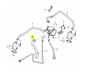 IMS GENUINE PORSCHE NEW OIL SEPARATOR LINE 99710714502 - PORSCHE CARRERA 997 2004-2012