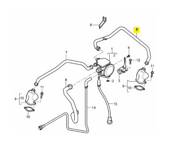 IMS GENUINE PORSCHE NEW OIL SEPARATOR VENT LINE 99710714603 - PORSCHE CARRERA 997 2004-2012