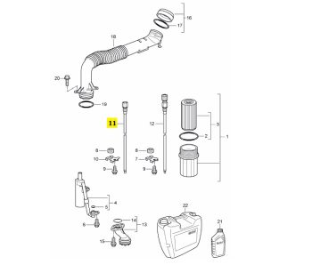 IMS GENUINE PORSCHE NEW OIL RETURN PIPE 99710763802 - PORSCHE CARRERA 997 2004-2012