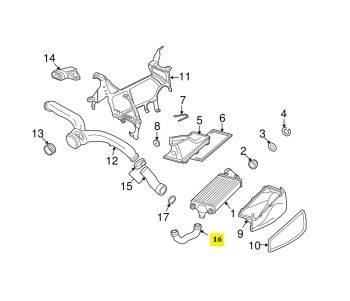 IMS GENUINE PORSCHE NEW INTERCOOLER PRESSURE HOSE 99711063002 - PORSCHE CARRERA 997 2004-2012