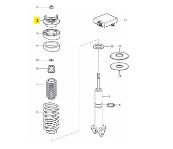 IMS GENUINE PORSCHE NEW ABSORBER SUPPORT MOUNTING 99733306102 - PORSCHE CARRERA 997 2004-2012