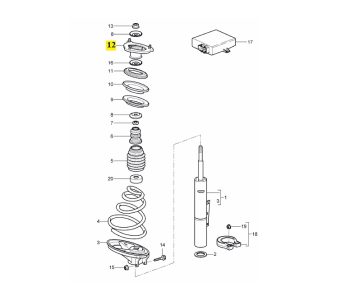 IMS GENUINE PORSCHE NEW FRONT LEFT ABSORBER MOUNTING 99734301502 - PORSCHE CARRERA 997 2004-2012