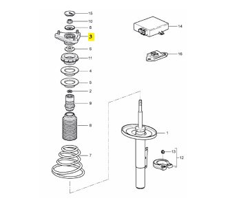 SAP PORSCHE NEW FRONT ABSORBER MOUNTING 99734301801 - PORSCHE BOXSTER 986, 987/ CARRERA 996, 997/ CAYMAN 987 1996-2012