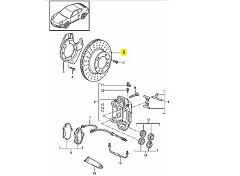 IMS GENUINE PORSCHE NEW FRONT LEFT BRAKE DISC 99735140101 - PORSCHE CARRERA 991, 997/ BOXSTER 981, 982/ CAYMAN 981, 982 2004-PRESENT