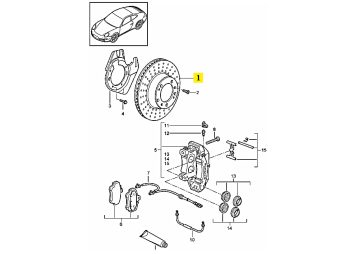 IMS GENUINE PORSCHE NEW FRONT RIGHT BRAKE DISC 99735140201 - PORSCHE CARRERA 991, 997/ BOXSTER 981, 982/ CAYMAN 981, 982 2004-PRESENT