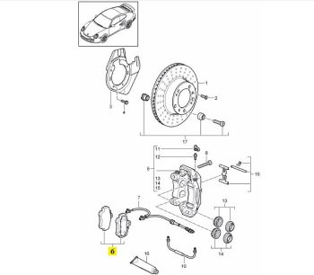 IMS GENUINE PORSCHE NEW FRONT BRAKE PAD 99735194701 - PORSCHE CARRERA 997 2004-2012