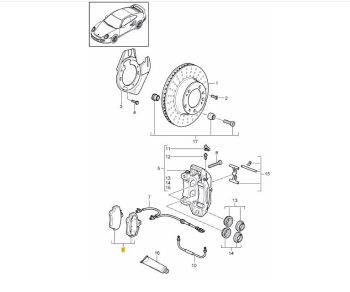 IMS GENUINE PORSCHE NEW FRONT BRAKE PAD PCCB 99735194801 - PORSCHE BOXSTER 986, CAYMAN 987, CARRERA 997 1996-2012