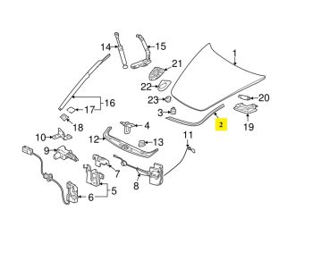 IMS GENUINE PORSCHE NEW BONNET GASKET SEAL 99751161101 - PORSCHE BOXSTER 987/ CARRERA 997/ CAYMAN 987 2004-2012