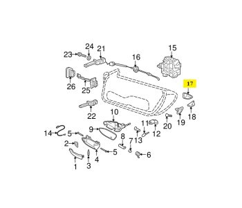 IMS GENUINE PORSCHE NEW CABRIO CONVERTIBLE L BRACKET TRIM CATCH SATIN BLACK 9975373310101C - PORSCHE BOXSTER 987/ CARRERA 997/ CAYMAN 987 2004-2012