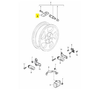 IMS GENUINE PORSCHE NEW TYRE PRESSURE VALVE 99760602102 - PORSCHE BOXSTER 987/ CARRERA 997/ CAYMAN 987 2004-2012
