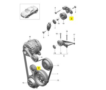 IMS GENUINE PORSCHE NEW BELT TENSIONER PULLEY 9A110221101 - PORSCHE BOXSTER 981/ CARRERA 997, 991/ CAYMAN 981 2004-PRESENT