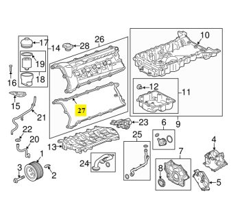 IMS GENUINE JAGUAR NEW LEFT VALVE COVER GASKET AJ813023 - JAGUAR F TYPE SVR/ XE X760/ XF X250/ XJ X351 2007-PRESENT