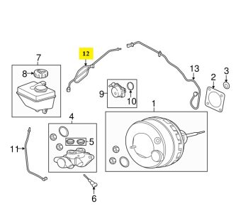 IMS GENUINE JAGUAR NEW BRAKE BOOSTER CENTRE PIPE C2D17595 - JAGUAR XJ X351 2007-PRESENT