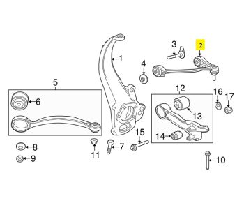 IMS GENUINE JAGUAR NEW FRONT LEFT UPPER CONTROL ARM WISHBONE C2D36806 - JAGUAR XJ X351 2007-PRESENT