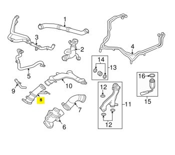 IMS GENUINE JAGUAR NEW COOLANT PIPE C2Z28258 - JAGUAR XJ X351 2007-PRESENT