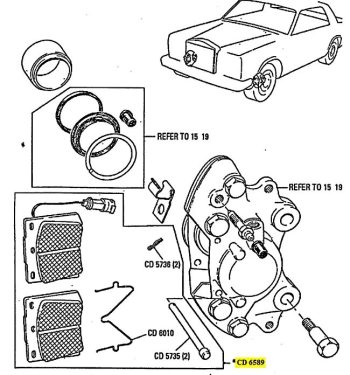 IMS GENUINE ROLLS ROYCE/BENTLEY CREW NEW FRONT BRAKE PAD CD6589 - ROLLS ROYCE SILVER SPUR II,BENTLEY BROOKLANDS,CONTINENTAL 1990-1993