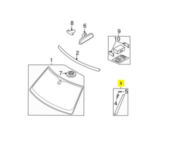 IMS GENUINE RANGE ROVER A PILLAR FRONT RIGHT DCB500162PNP-RANGE ROVER L322  2002-2012