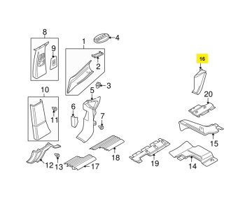 IMS GENUINE RANGE ROVER CARPET TRIM REAR RIGHT EMN500020PVA- RANGE ROVER VOGUE L322 2002-2012
