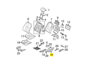 IMS GENUINE RANGE ROVER SEAT COVER SIDE HJR500021PVA-RANGE ROVER VOGUE L322 2002-2012