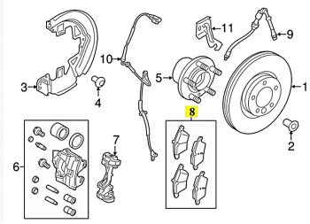 IMS GENUINE RANGE ROVER NEW FRONT BRAKE PAD LR027309 - RANGE ROVER EVOQUE L538 2011-PRESENT