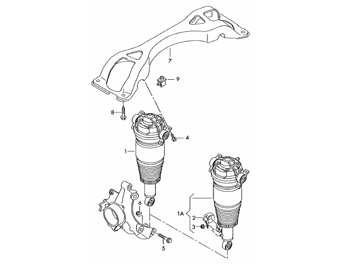 DR Airmatic New Rear Left Hand Airmatic Absorber 95835801900 7P6616019M– Porsche Cayenne 958 Audi Q7 with Airmatic 2011-Present